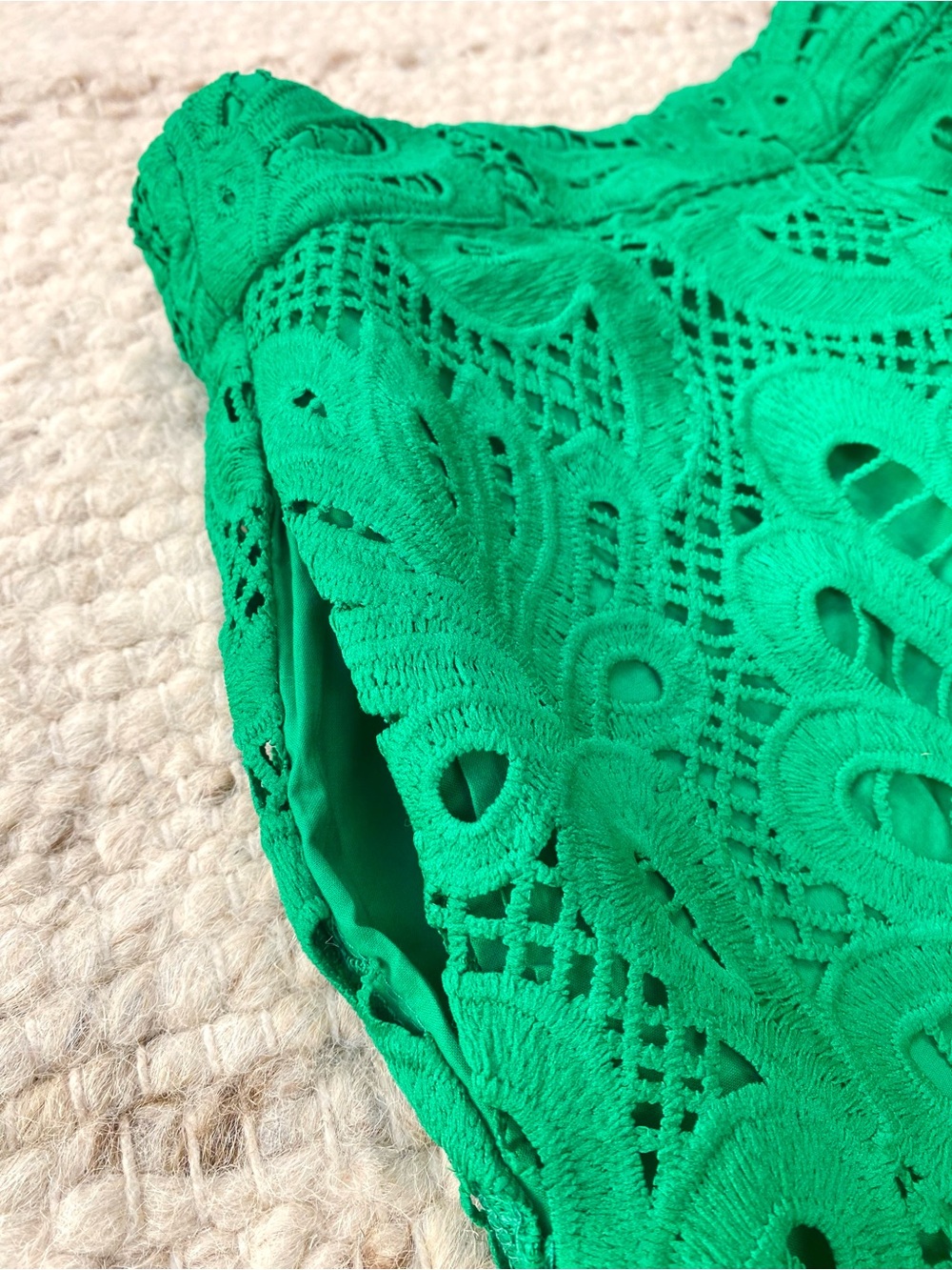 Skies Are Blue Green Lace Floral Shorts, Size XS NWT - Picture 7 of 9